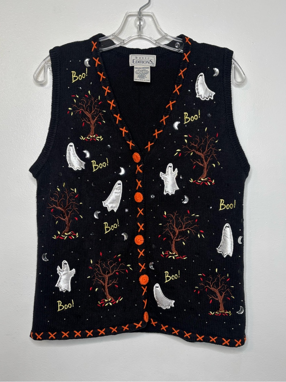 Basic Edition Vintage 90’s Knit Halloween Sweater Vest Size Medium